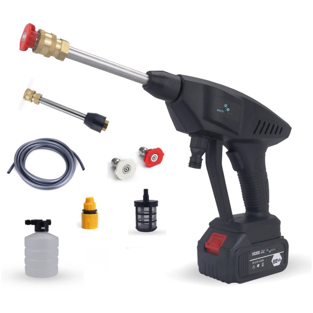 88V Portable Cordless Car Pressure Washer High Pressure Water Spray Gun Jet  Gun